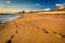 Footprints in the sand at Coral Cove Park, Jupiter Island, Florida.