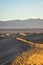 Footprints in sand dunes in Death Valley National Park