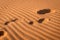 Footprints in the sand, Sahara, Merzouga, Morocco