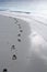 Footprints on the sandy beach