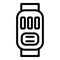 Footstep pedometer icon outline vector. Jogging measure wristband