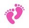 Footsteps.Baby shower.New born.It`s a boy, girl.