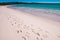 Footsteps at Bay of Fires beach, Tasmania