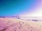 Footsteps on an endless beach, photographed in South Africa