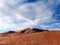 Footsteps in Sahara Desert Dunes