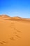 Footsteps on sand dunes