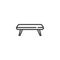 Footstool bench line icon