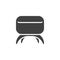 Footstool furniture vector icon