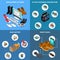 Footwear Factory Concept Icons Set