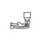 footwear production icon. Element of laser application in production for mobile concept and web apps illustration. Thin line icon