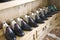 Footwear In Row At Shoemaker Workshop