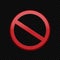 Forbid ban red sign symbol on black dark