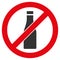 Forbid Beer Bottle Flat Icon Illustration