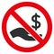 Forbid Dollar Payment Flat Icon Illustration