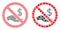 Forbid Dollar Payment Icon - Mosaic of Covid-2019 Biohazard Infection Elements