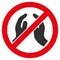 Forbid Praying Hands Flat Icon Illustration