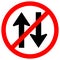 Forbid Two Way Traffic Road Sign Isolate On White Background,Vector Illustration EPS.10