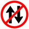 Forbid Two Way Traffic Road Sign, Vector Illustration, Isolate On White Background Label. EPS10