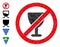 Forbid Wine Glass Polygonal Icon and Other Icons