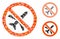 Forbidden airplane Composition Icon of Bumpy Pieces