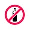 Forbidden alcohol symbol, beer bottle and prohibited sign, prohibiting alcohol beverages