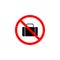 Forbidden bag, suitcase icon can be used for web, logo, mobile app, UI UX