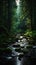 Forbidden Beauty: A View of the Stream Running through the Mossy