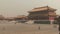 Forbidden city China with misty pollution