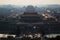 Forbidden City and Crowds during Chines New Year seen from Jingshan Park Temple on a Hill, Beijing, China