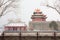 The Forbidden City after the snow, the turret of the Forbidden City, royal architecture, royal features and signs