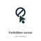 Forbidden cursor vector icon on white background. Flat vector forbidden cursor icon symbol sign from modern user interface