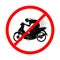 Forbidden do not ride speedy motorbike sign