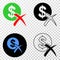 Forbidden Dollar Vector EPS Icon with Contour Version