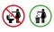 Forbidden Drop Rubbish Silhouette Sign. Please Keep Clean Sticker. Warning Throw Waste to Basket. Allowed Throw Litter