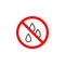 Forbidden drop, water icon on white background can be used for web, logo, mobile app, UI UX