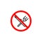 Forbidden eating icon can be used for web, logo, mobile app, UI UX