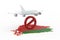 Forbidden flight to Republic Belarus on white background. Isolated 3D illustration