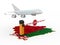 Forbidden flight to Republic Belarus on white background. Isolated 3D illustration