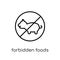 Forbidden Foods icon. Trendy modern flat linear vector Forbidden