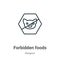 Forbidden foods outline vector icon. Thin line black forbidden foods icon, flat vector simple element illustration from editable