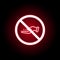 Forbidden giving food, hand icon in red neon style. Can be used for web, logo, mobile app, UI, UX