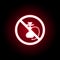 Forbidden hookah icon in red neon style. can be used for web, logo, mobile app, UI, UX