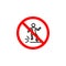 Forbidden jumping icon can be used for web, logo, mobile app, UI UX