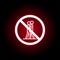 Forbidden kissing icon in red neon style. can be used for web, logo, mobile app, UI, UX