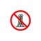 Forbidden kissing icon on white background can be used for web, logo, mobile app, UI UX