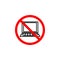 Forbidden laptop icon can be used for web, logo, mobile app, UI UX