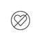 Forbidden love line icon