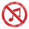 Forbidden Music Scratched Icon Illustration