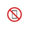 Forbidden phone icon can be used for web, logo, mobile app, UI UX