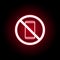 Forbidden phone icon in red neon style. Can be used for web, logo, mobile app, UI, UX